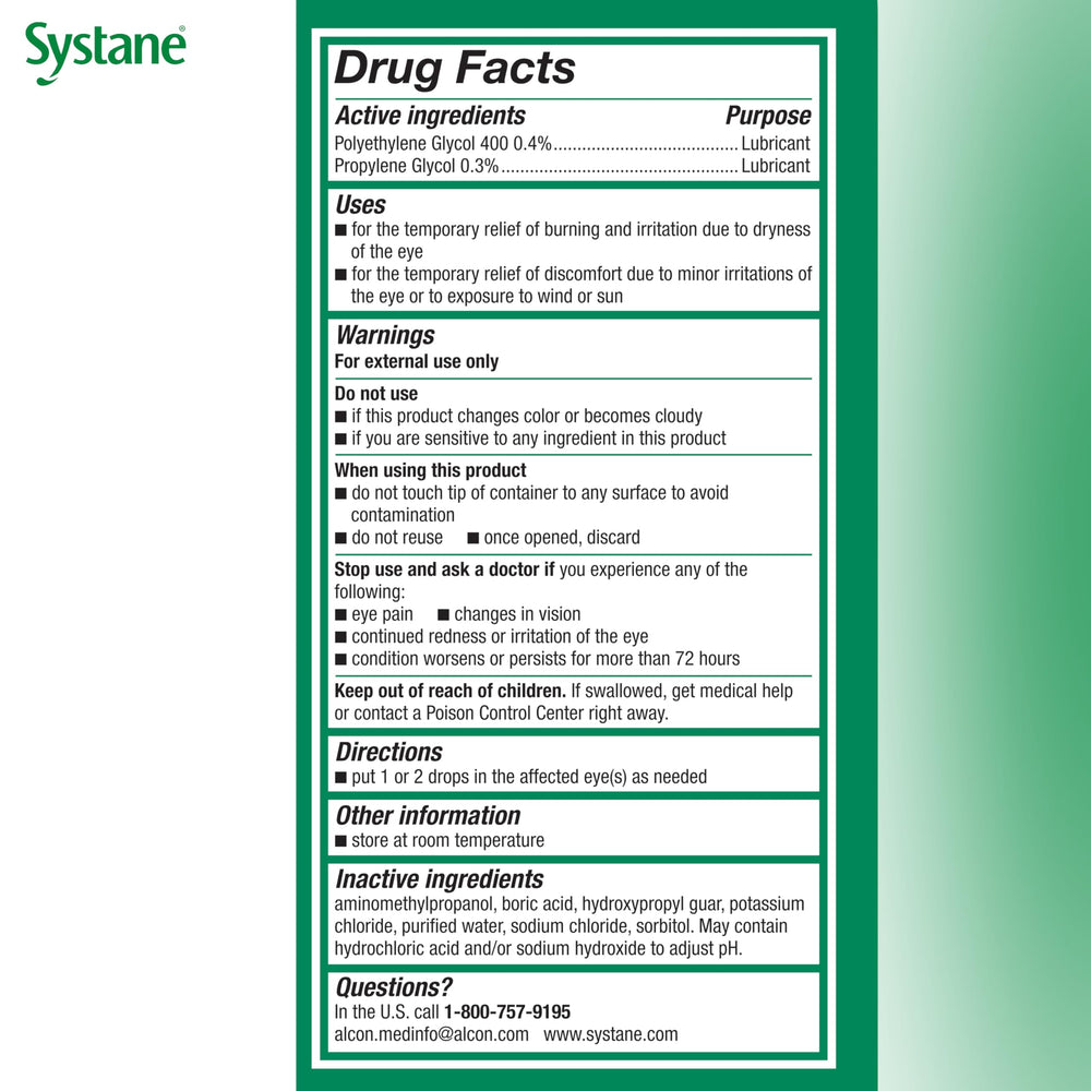 Packaging variations for Systane Ultra eye drops in store displays.