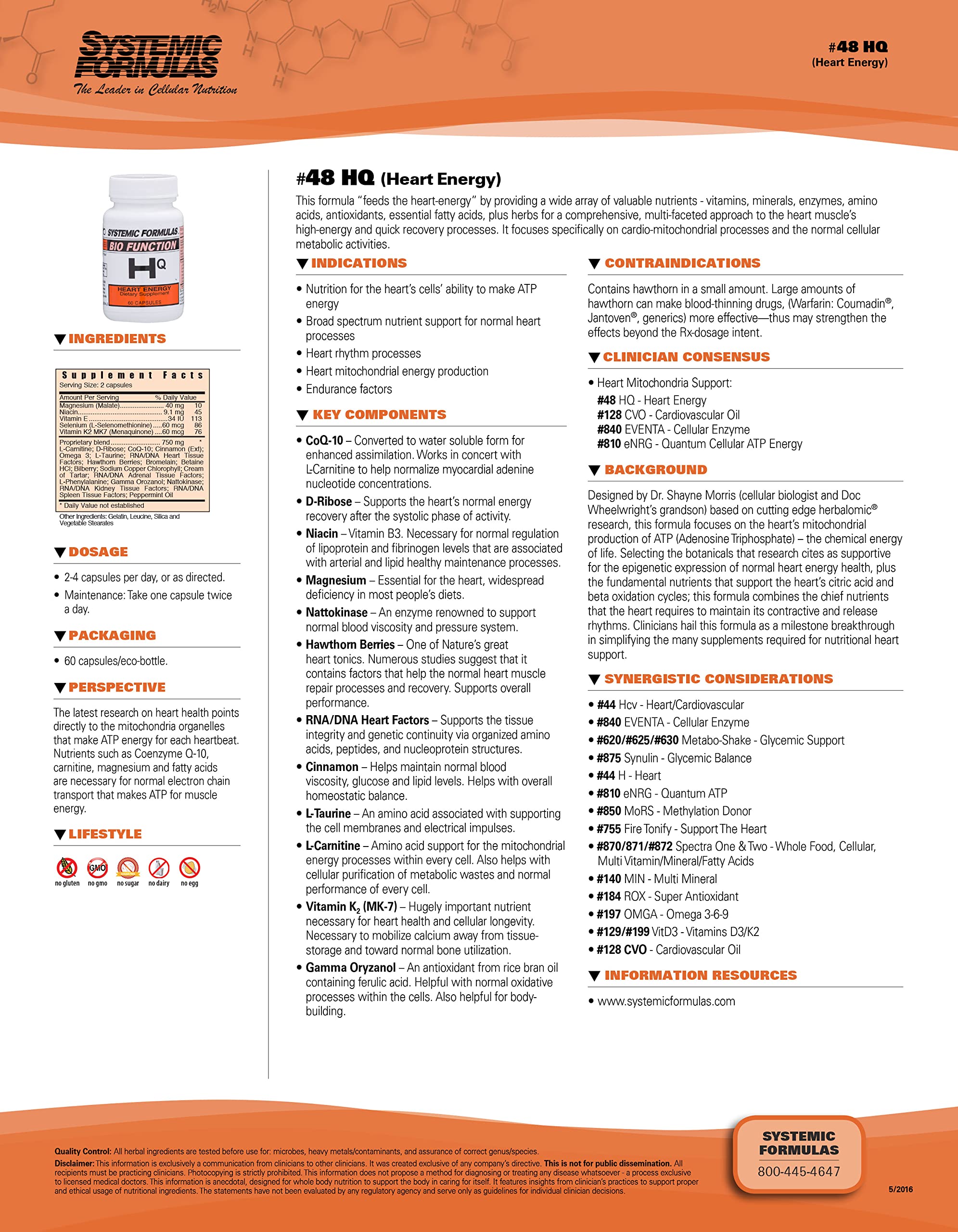 Systemic Formulas 48 HQ Heart Energy packaging designed for on-the-go use
