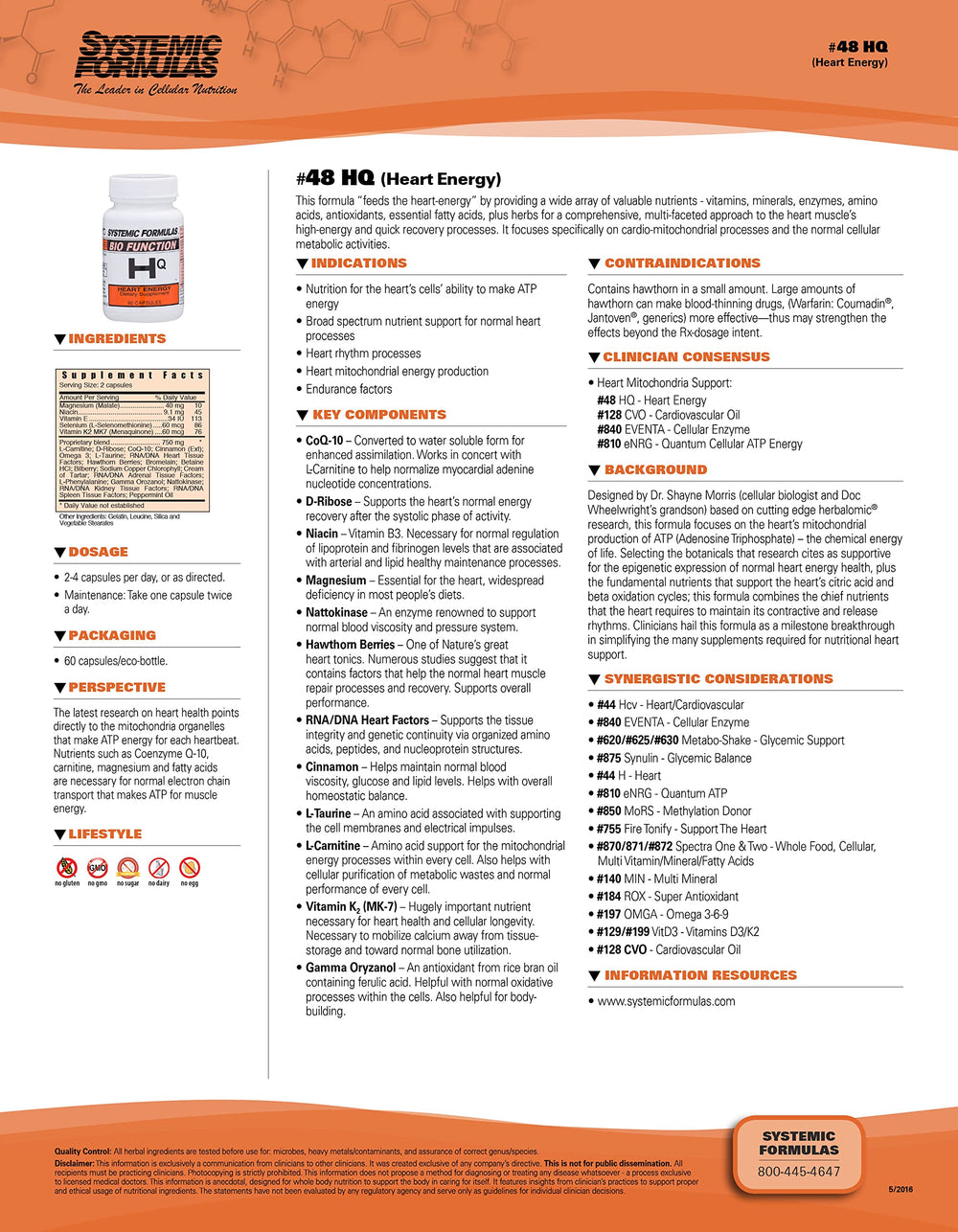 Systemic Formulas 48 HQ Heart Energy packaging designed for on-the-go use