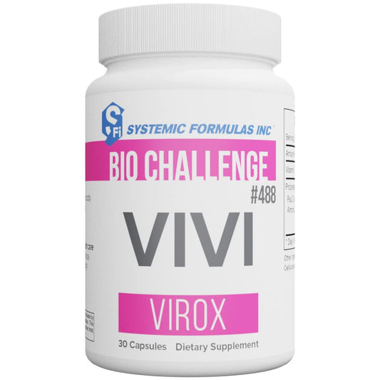 Systemic Formulas VIVI Virox bottle highlights immune support.