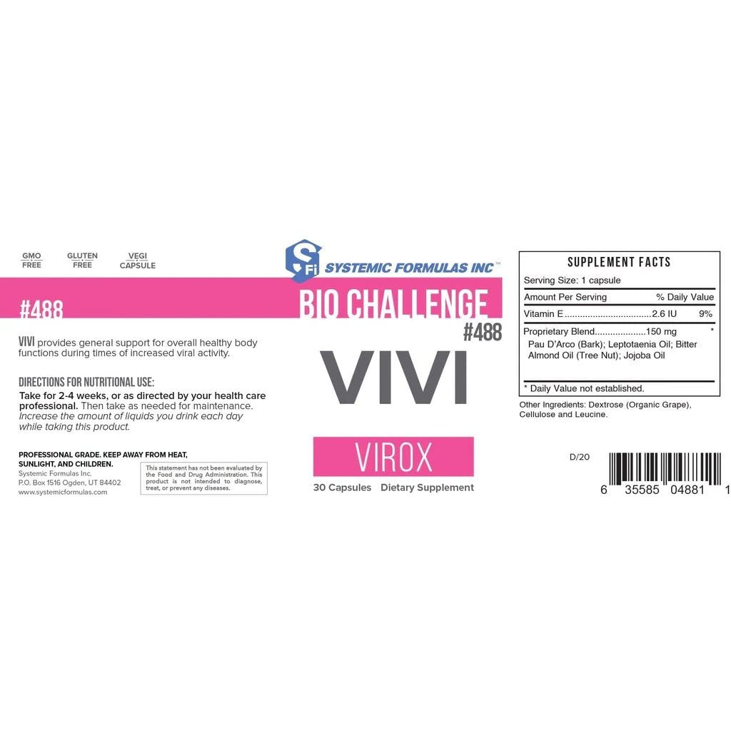 Systemic Formulas VIVI Virox capsules ensure convenient daily use.