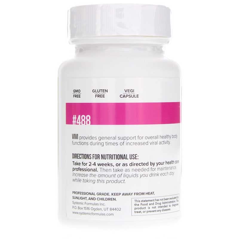 Systemic Formulas VIVI Virox packaging emphasizes vegan and allergen-free formula.