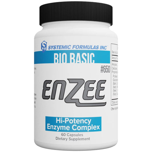 Systemic Formulas Enzee bottle pour demonstrates easy daily dosage for metabolism