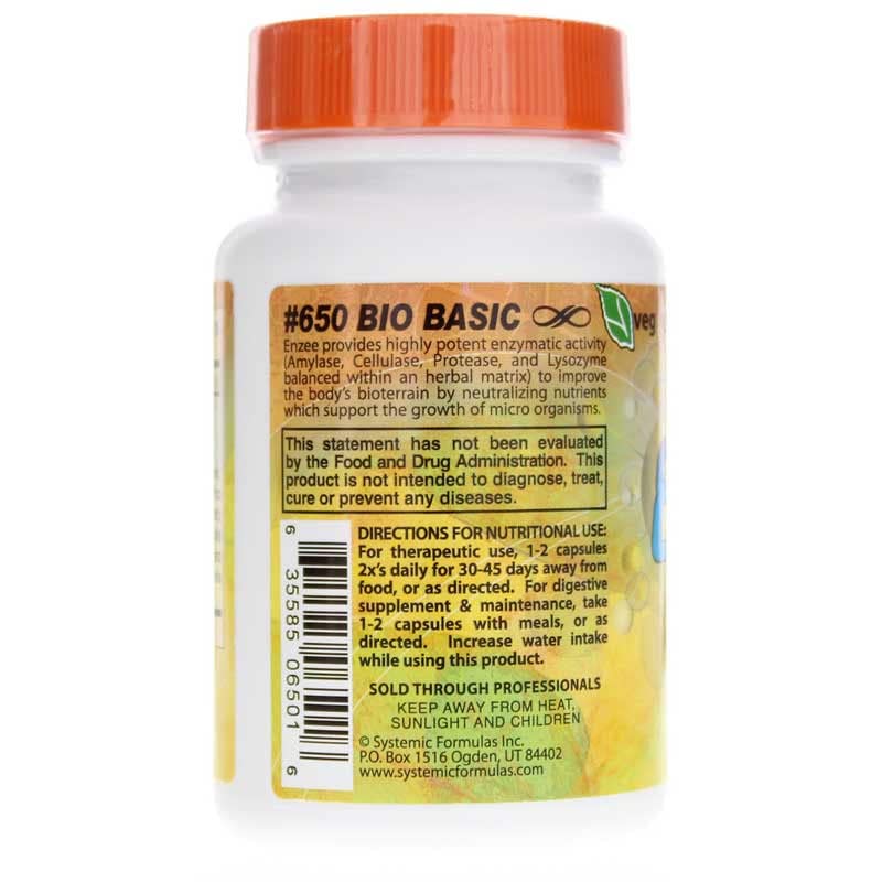 Systemic Formulas Enzee capsules illustrate convenient enzyme-based support