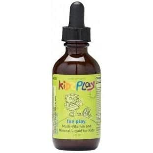 Systemic Formulas Fun Play Kidz Play label close-up showing kid-friendly multi-vitamin formula.