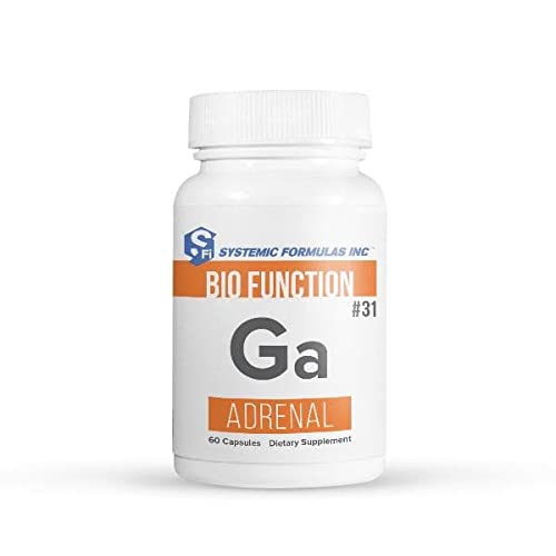 Systemic Formulas Ga Adrenal bottle label showcases energy support and adrenal balance.