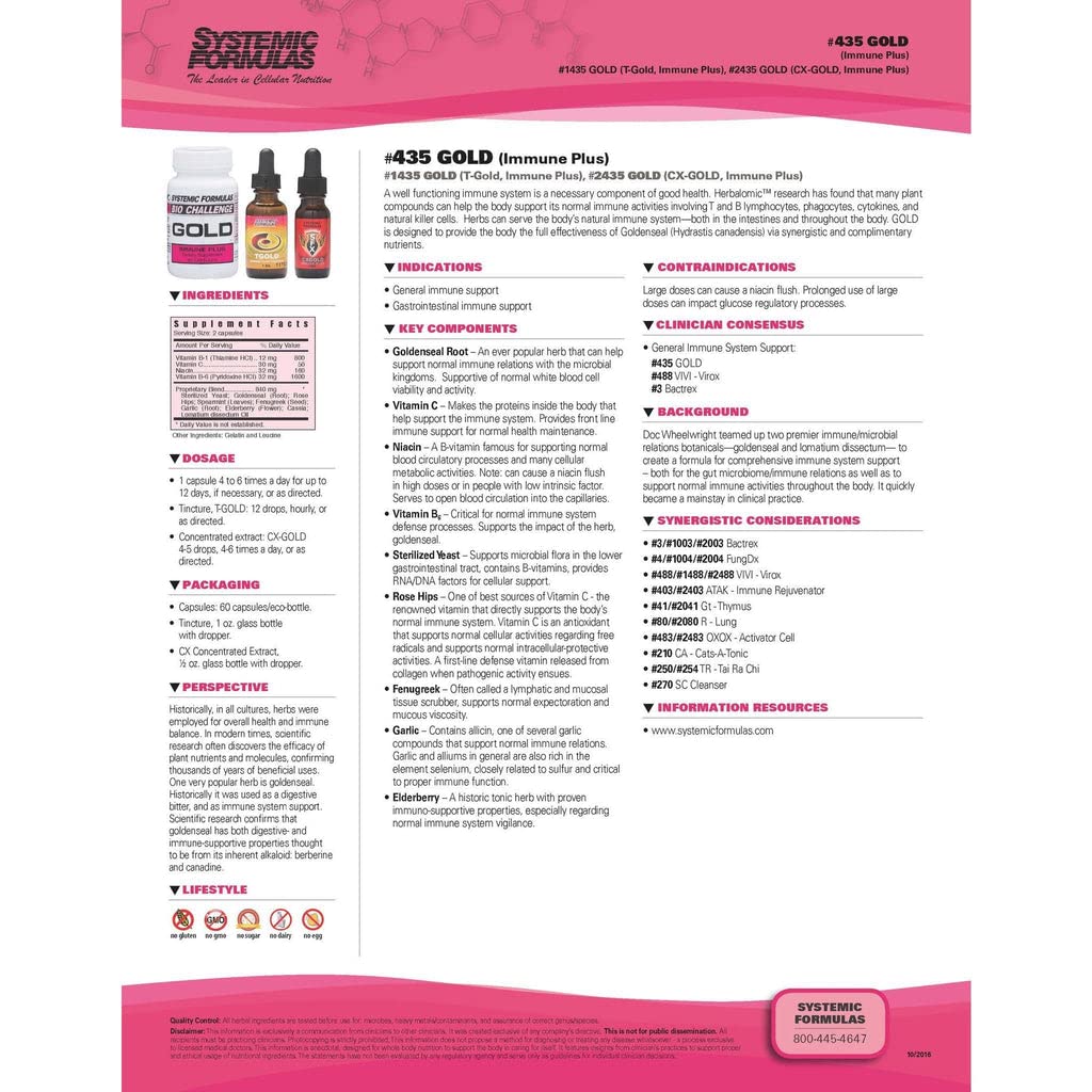 Systemic Formulas Gold Immune Plus packaging on display in store