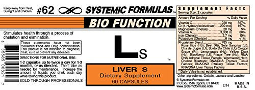 Systemic Formulas LS Liver S bottle with capsules supports liver detoxification and drainage.