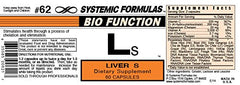 Systemic Formulas LS Liver S bottle with capsules supports liver detoxification and drainage.