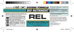 Systemic Formulas REL - CHLORELLA detox visuals suggest cleansing routines.