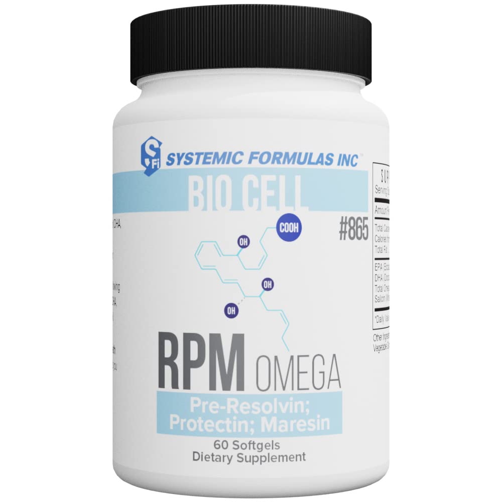 Systemic Formulas RPM Pre-Resolvin bottle cap close-up for daily wellness.