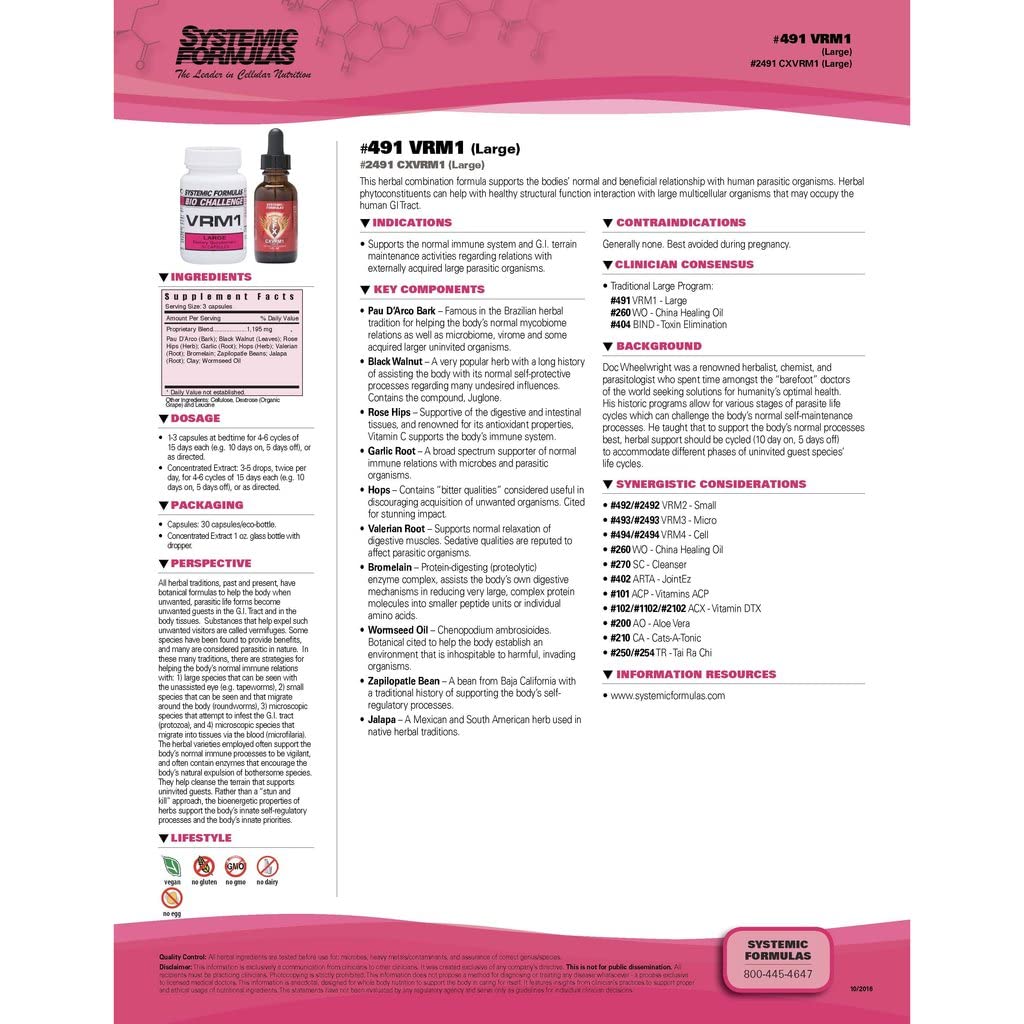 Systemic Formulas VRM1 pour-spout garlic oil enables easy dosing.