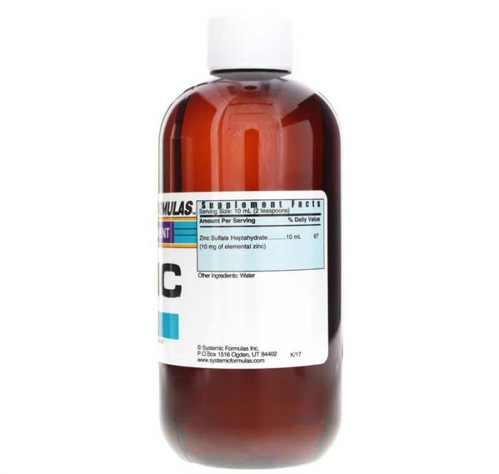 Systemic Formulas ZNC zinc chelate dosage chart for everyday mineral balance