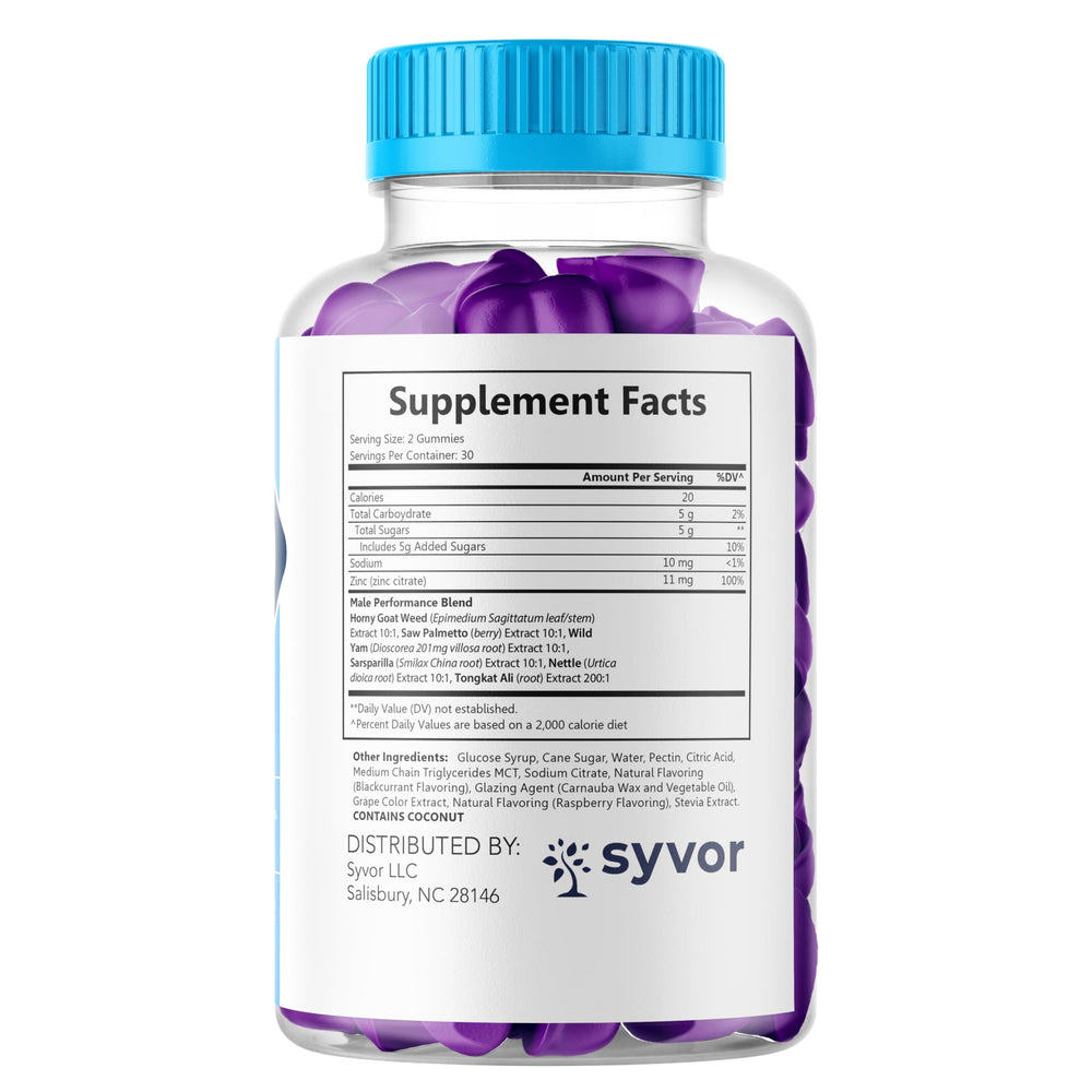 Evening routine shot with Syvor Boost TRT Gummies on nightstand