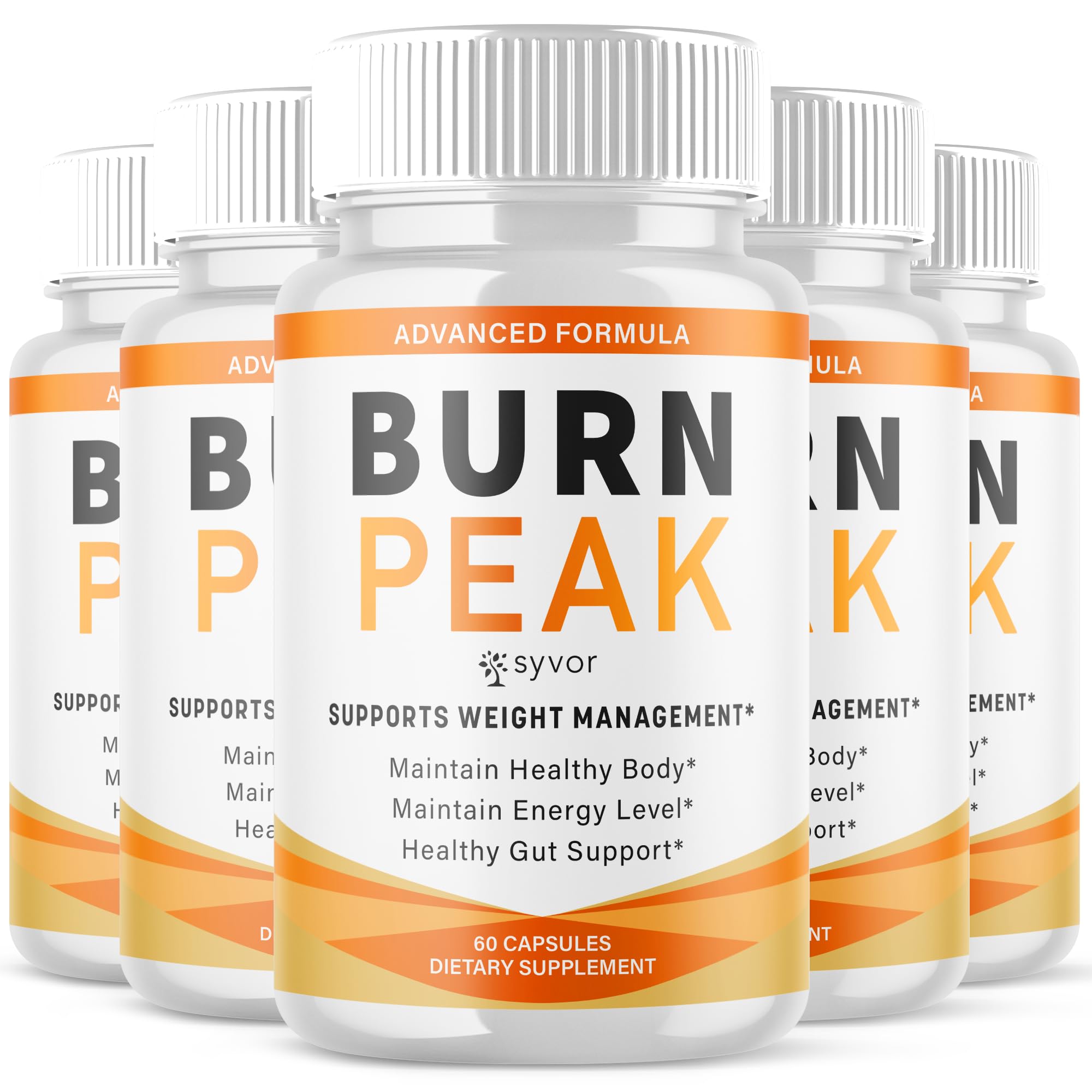 Syvor Burn Peak 5-pack bottle-packshot shows easy daily use for an active lifestyle