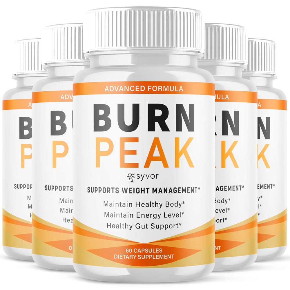 Syvor Burn Peak 5-pack bottle-packshot shows easy daily use for an active lifestyle