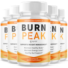 Syvor Burn Peak 5-pack bottle-packshot shows easy daily use for an active lifestyle
