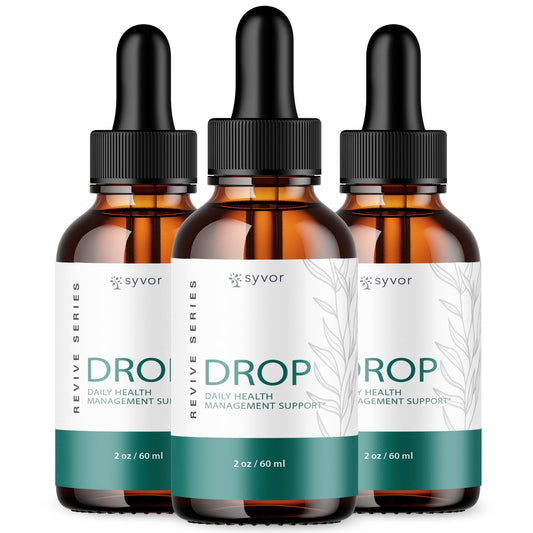 Syvor Drop The Pounds Drops bottle on a clean surface for daily wellness support.