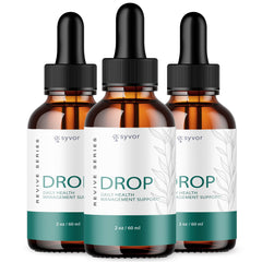 Syvor Drop The Pounds Drops bottle on a clean surface for daily wellness support.