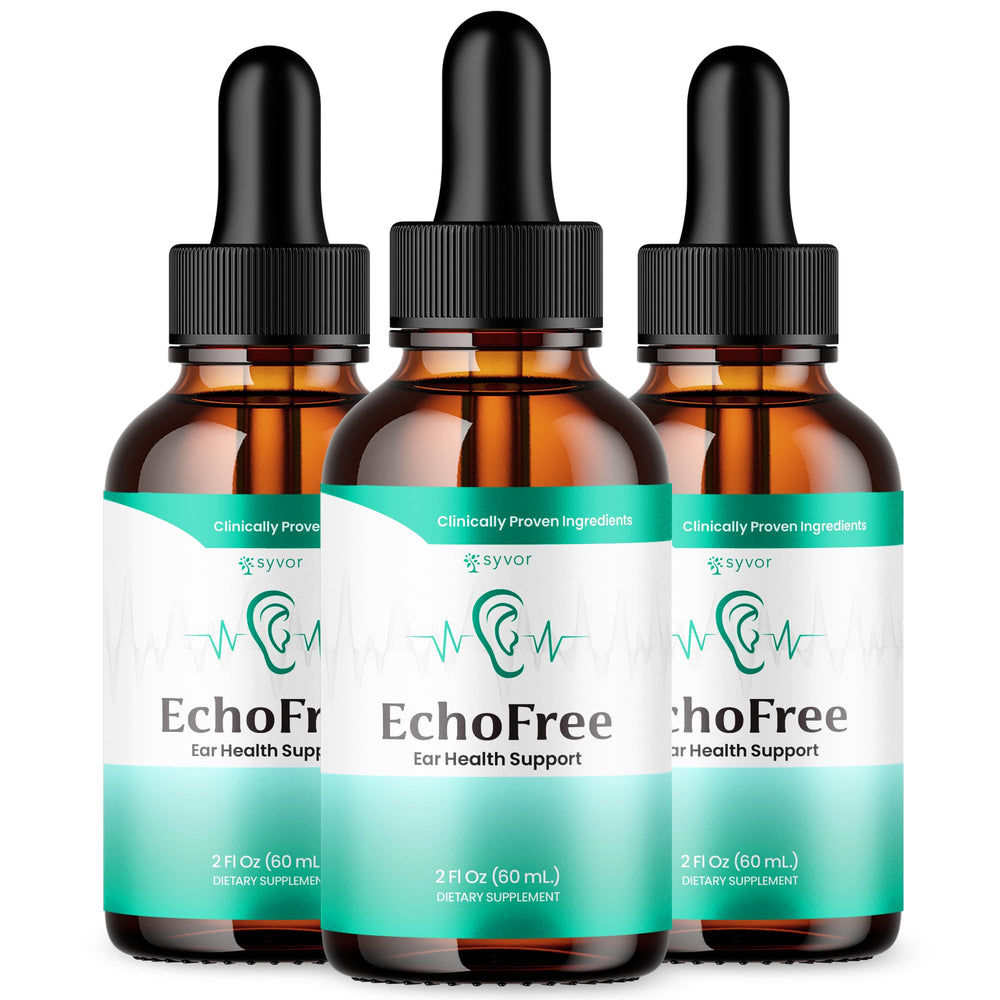 Syvor Echo Free Drops bottle with label showcasing 90 servings for daily support.