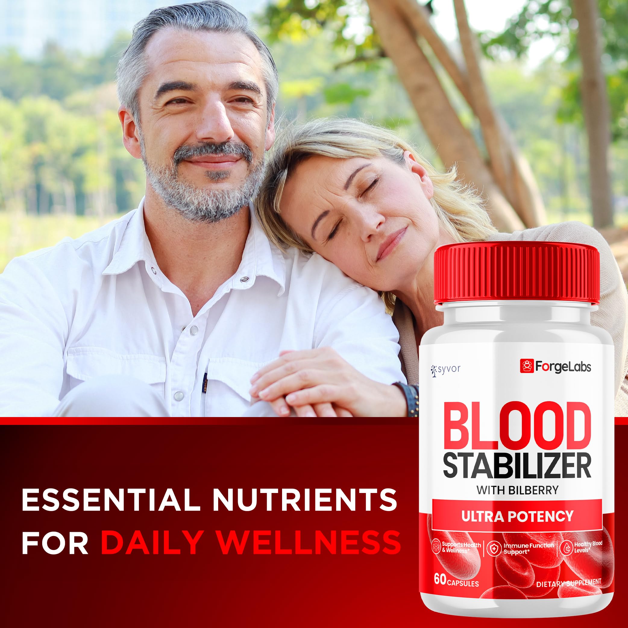 Syvor ForgeLabs Blood Stabilizer 3-pack box on display for convenience.