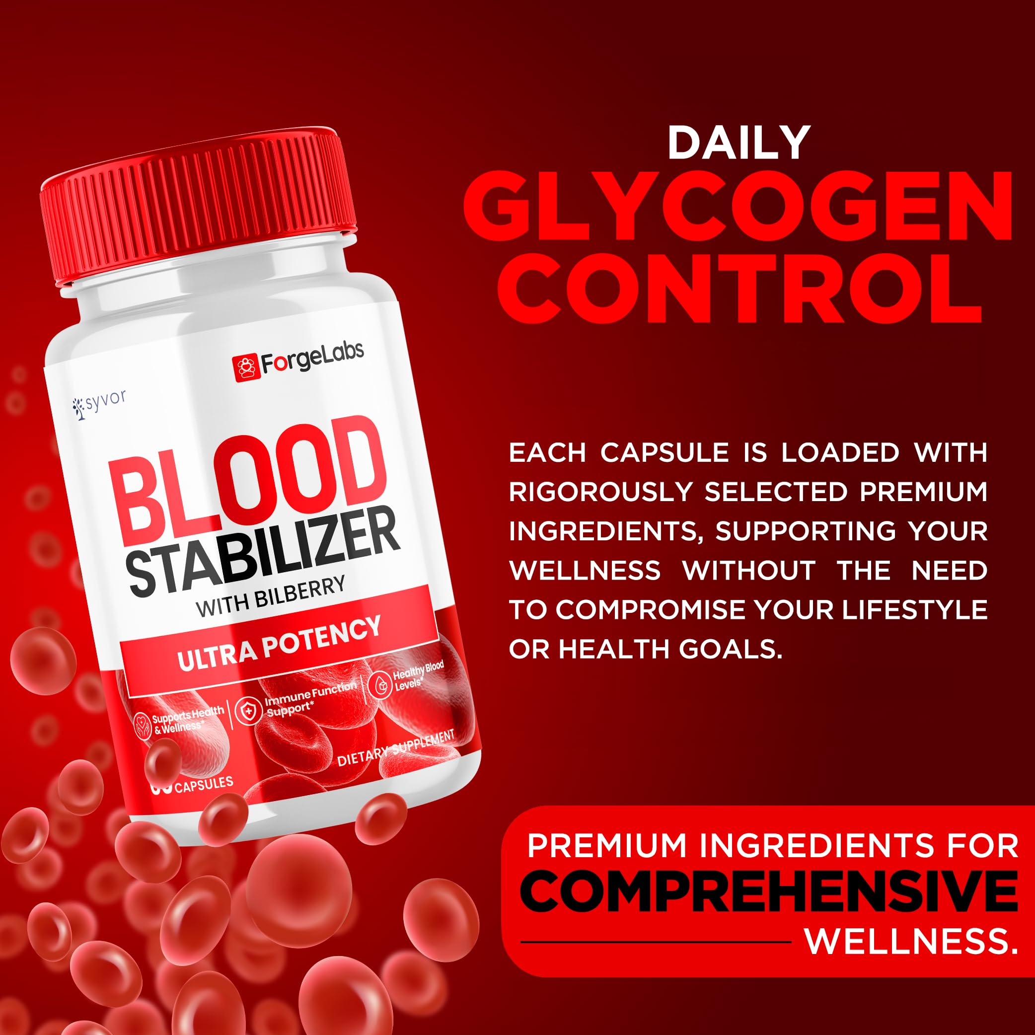 Syvor ForgeLabs Blood Stabilizer dispensing capsules for easy daily use.