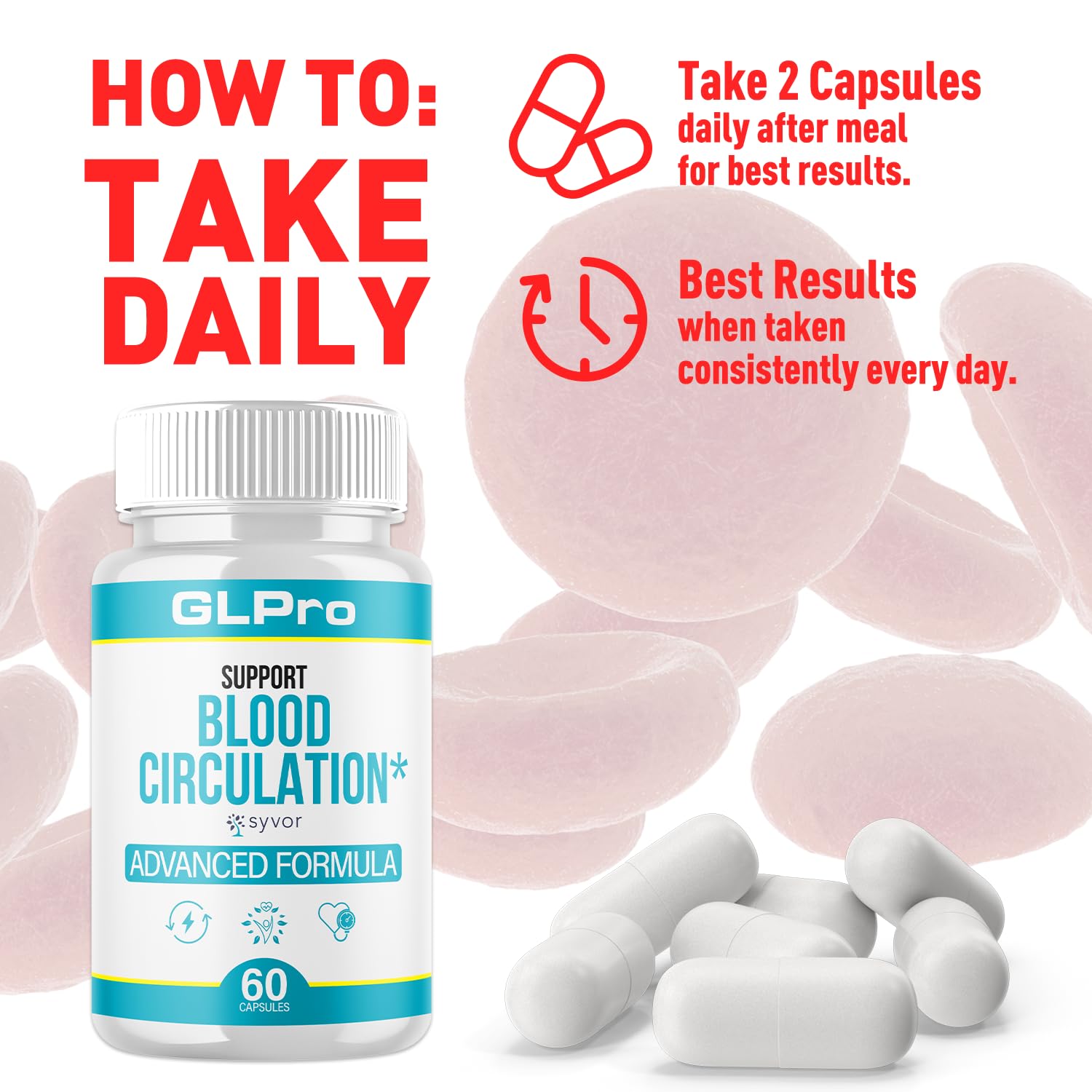 Syvor GLPro Blood capsules serving scene suggests steady daily routine