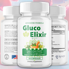 Close-up of Syvor Gluco Elixir capsules, showcasing smooth texture and premium formula for daily support