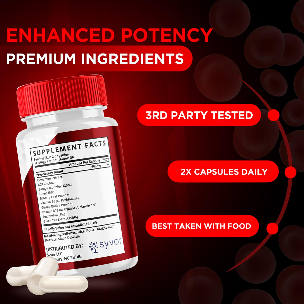 Syvor Glucocyn packaging box conveys premium all-natural vitamins.
