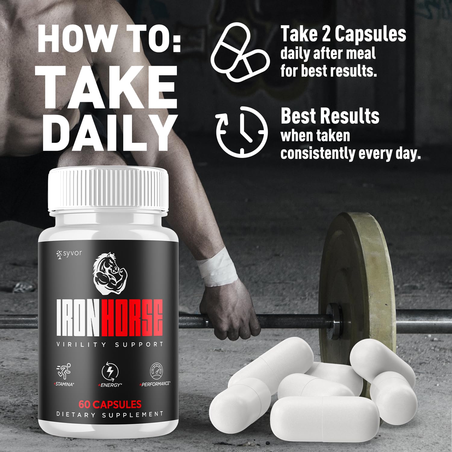 Capsules on table imply a quick daily wellness routine.