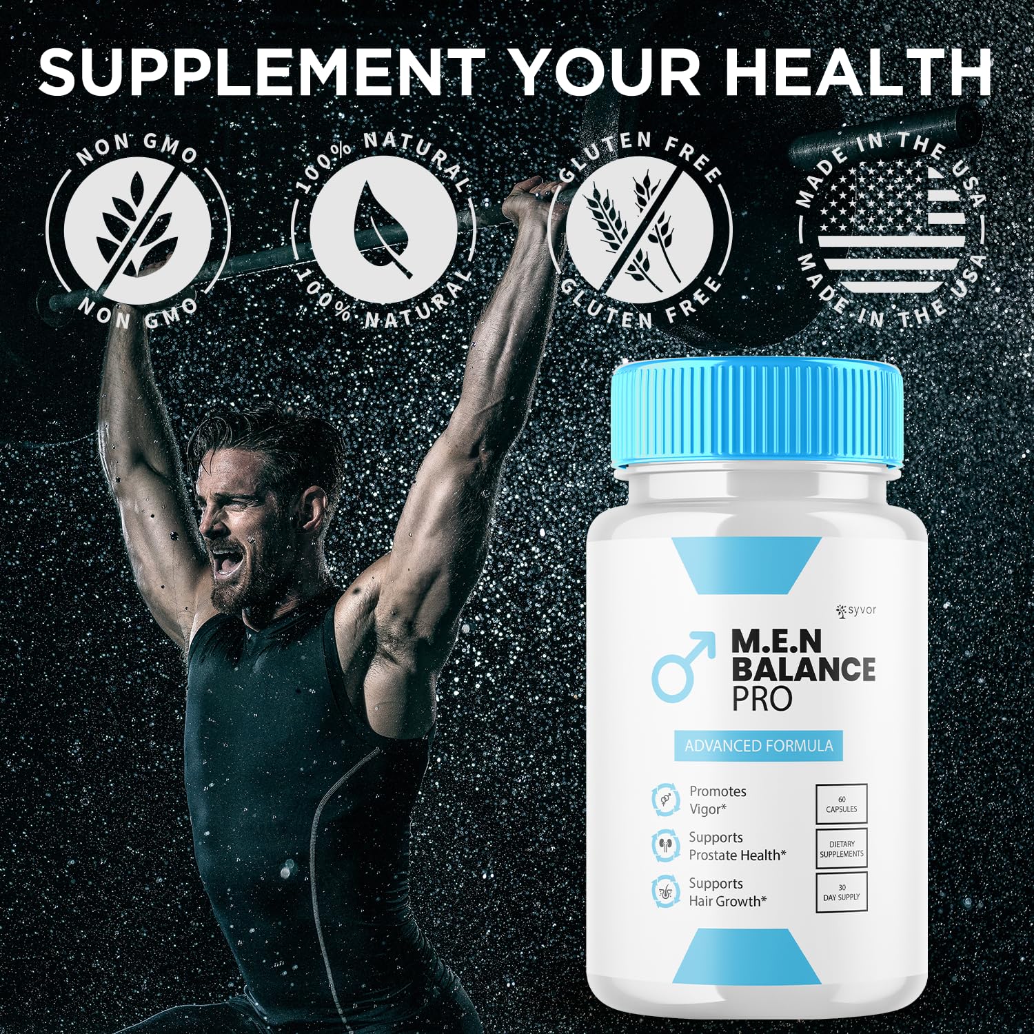 Pair of Syvor M.E.N. Balance Pro bottles signals ongoing daily use security.