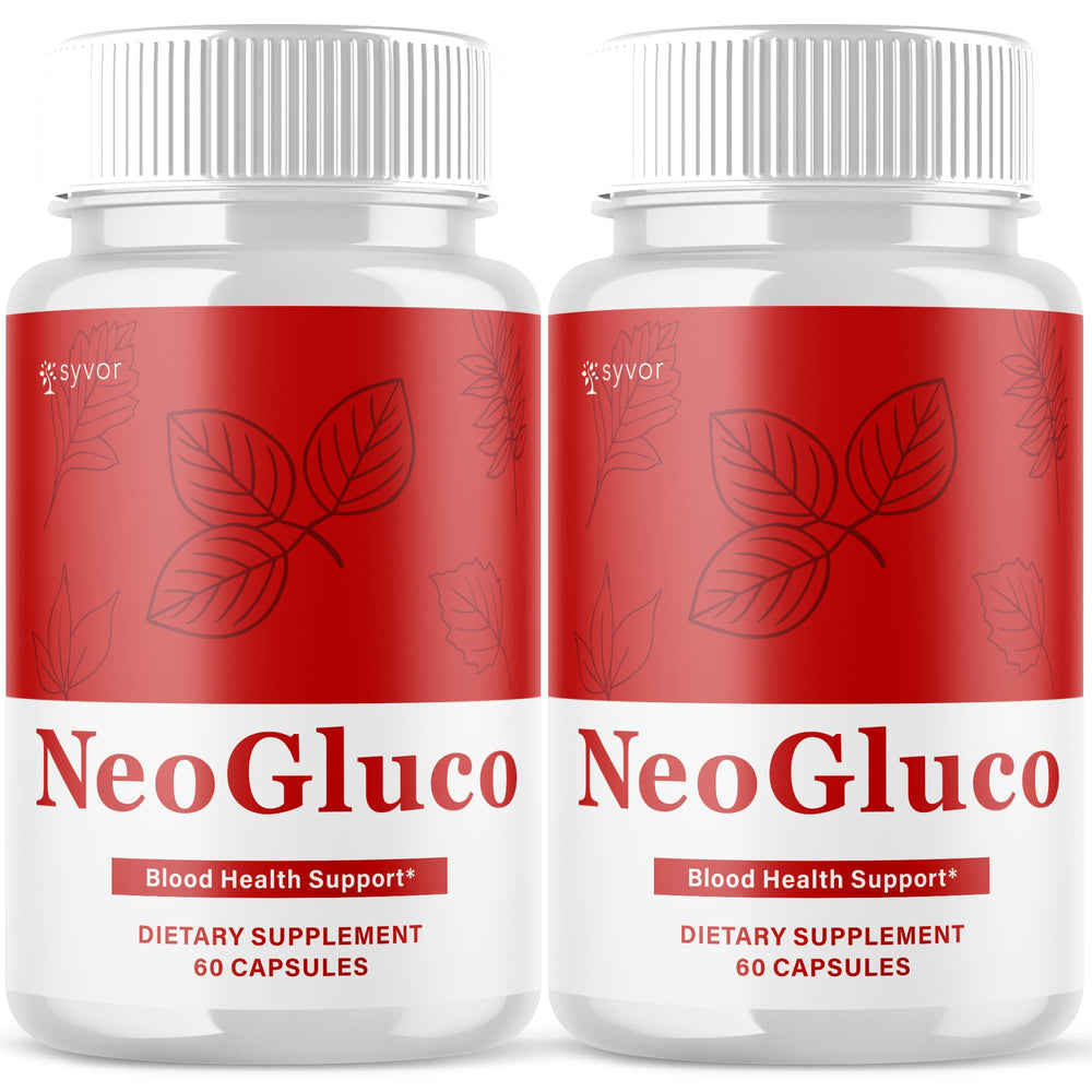 Syvor NeoGluco bottle on kitchen shelf supports daily wellness.