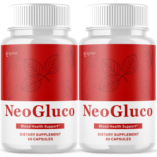 Syvor NeoGluco bottle on kitchen shelf supports daily wellness.