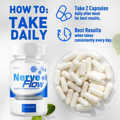 Syvor Nerve Flow bottle label high-quality ingredients and all-natural formula.