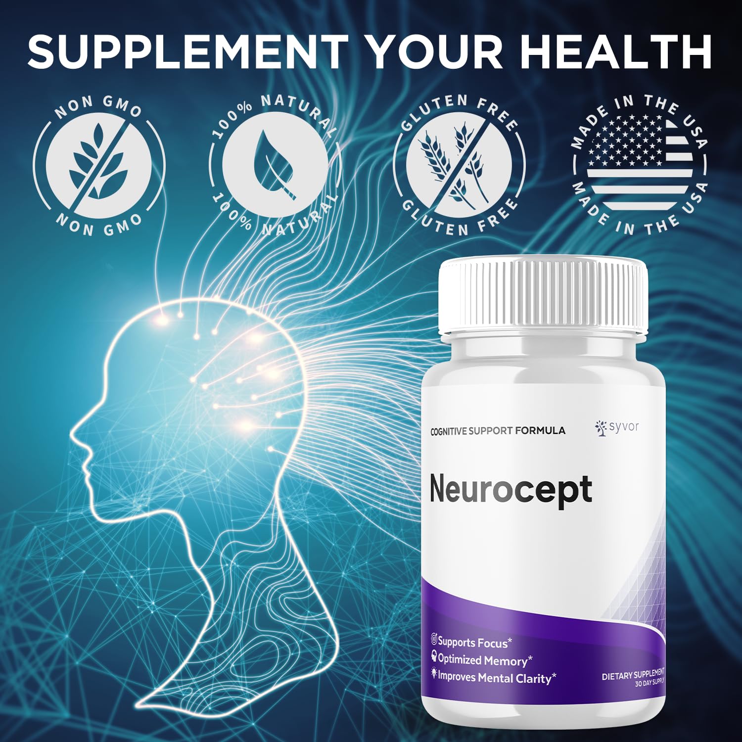 Syvor Neurocept capsules ingredients closeup highlighting natural blends