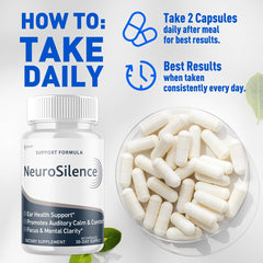 Syvor Neurosilence bottle with capsules for on-the-go use.