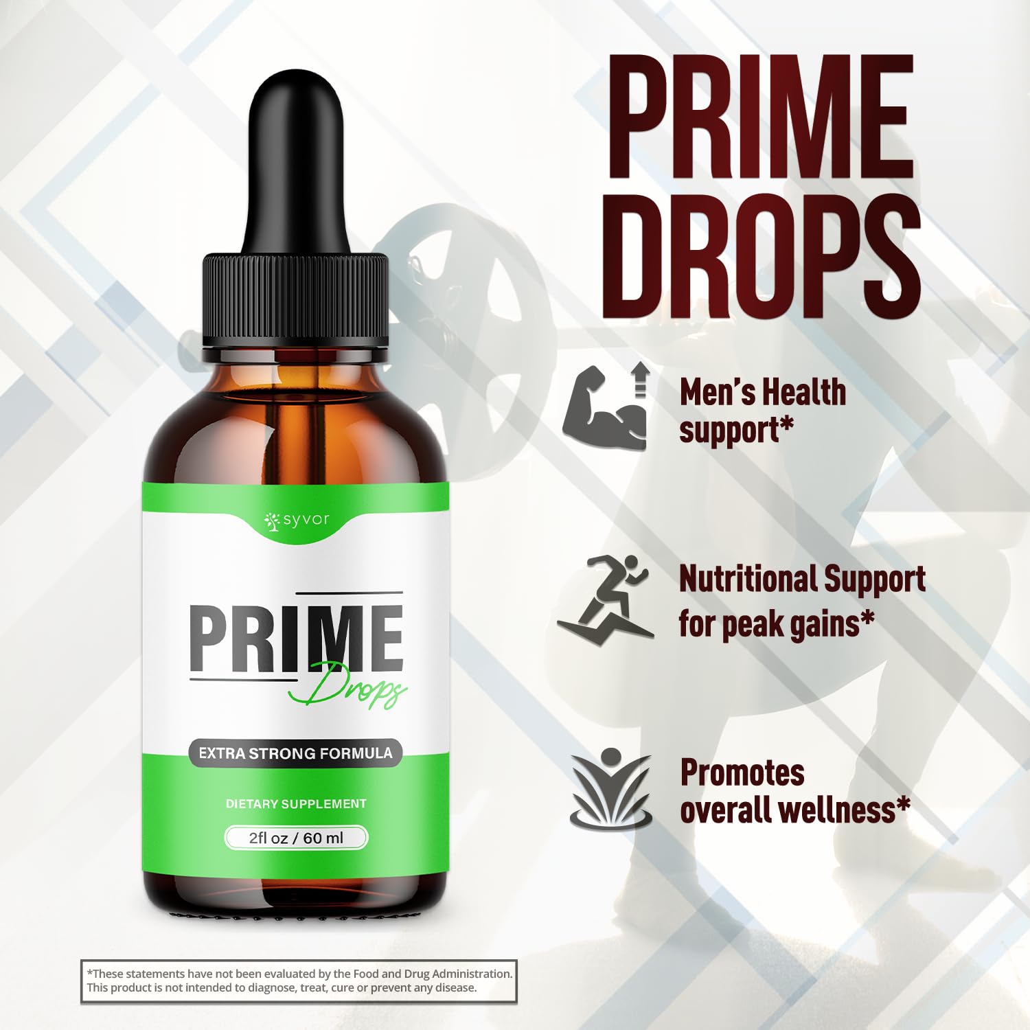Syvor Prime Drops bottle being poured suggests easy daily dosing
