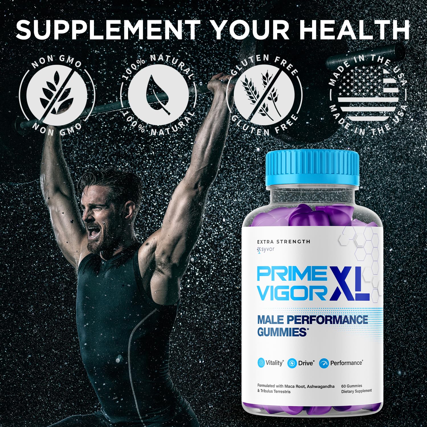 Syvor Prime Vigor XL bottle being poured for easy serving.