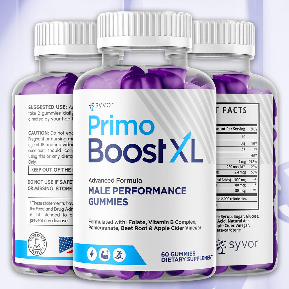 Syvor Primo Boost XL bottle being poured to illustrate convenient daily serving.