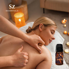 Sz Essentials Amber oil features warm floral and smoky notes.