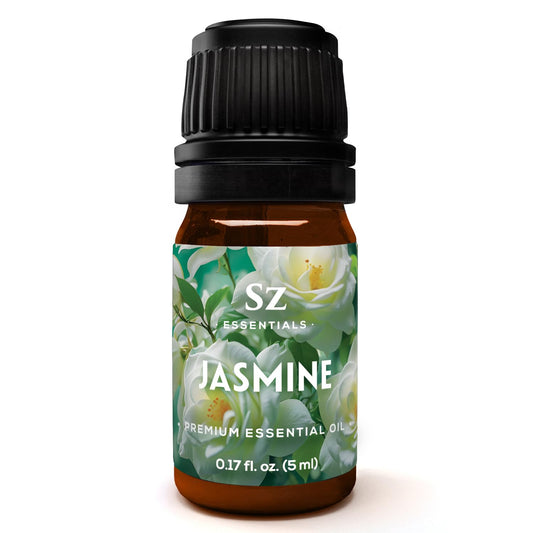 Sz Essentials Jasmine Absolute Oil bottle highlighting pure, potent aroma for on-the-go use