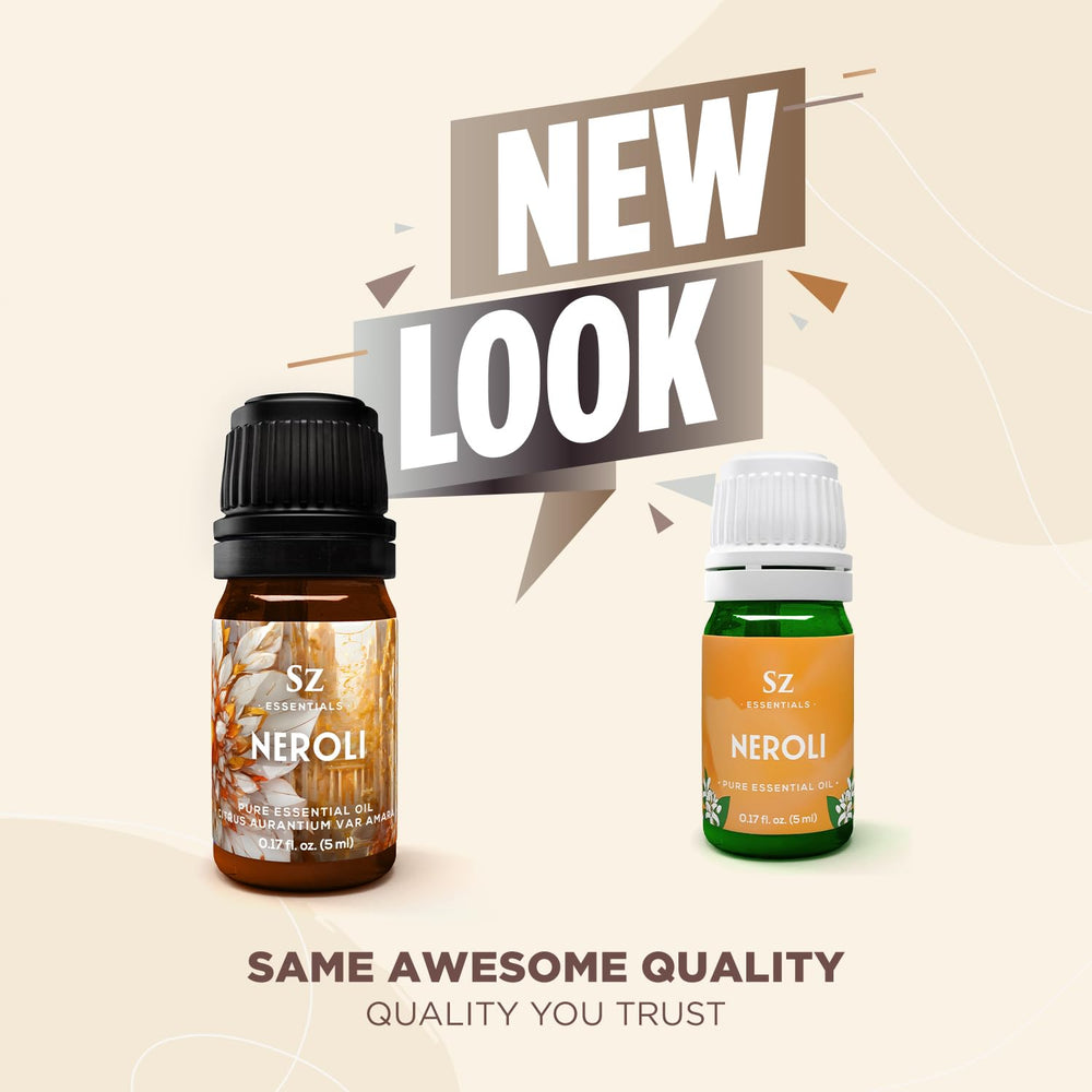 Sz Essentials Neroli oil drops pouring for easy use and diffusing