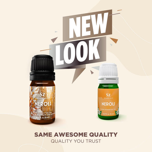 Sz Essentials Neroli oil drops pouring for easy use and diffusing