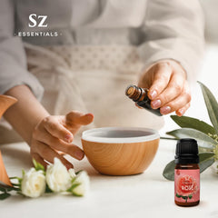 Sz Essentials Rose Absolute Oil added to shampoo for a floral, refreshing wash.