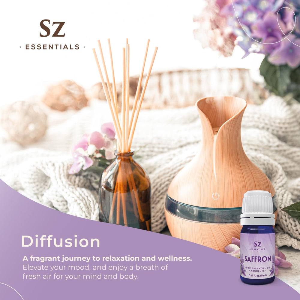 Sz Essentials saffron oil amber glass bottle protects aroma during storage