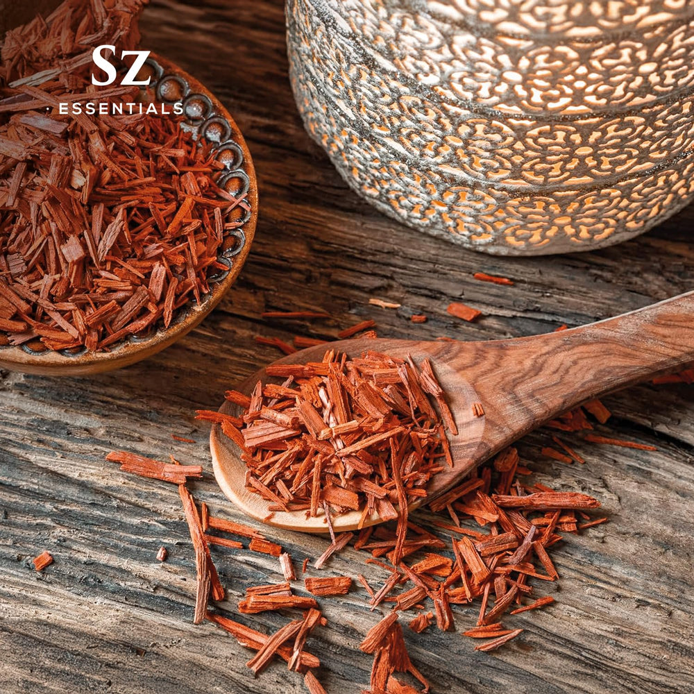 Sz Essentials sandalwood amber bottle preserves freshness and quality.