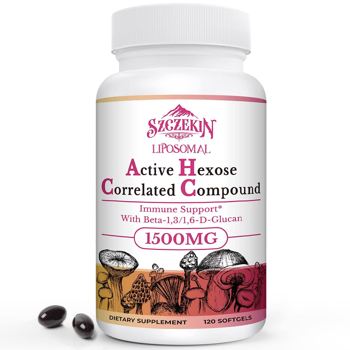 SZCZEKIN 1500mg liposomal soft gels in bottle for daily immune support