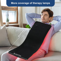 SZDGGZ red light therapy pad close-up of 660nm and 850nm LEDs.