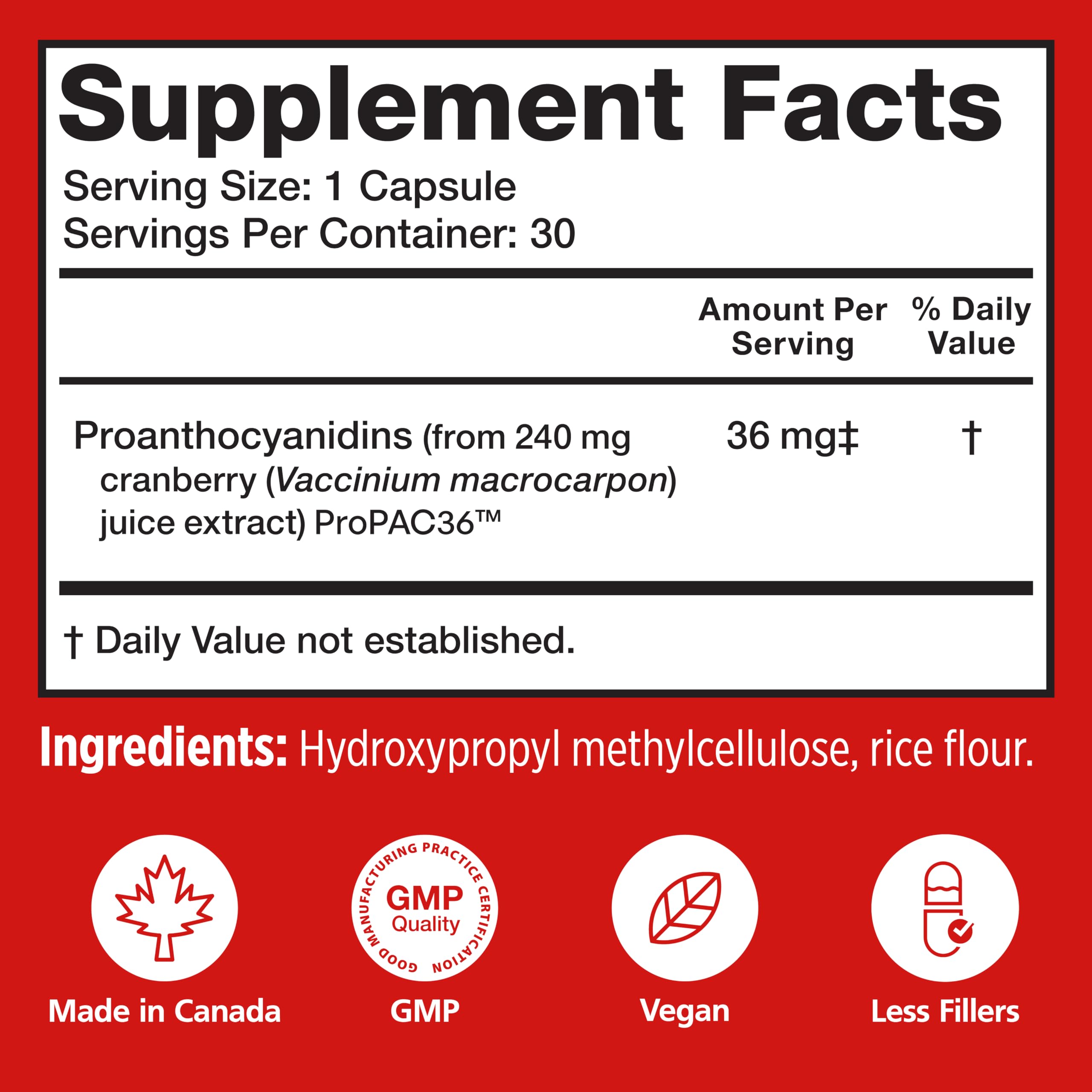 Szio+ Utiva Cranberry PACs made in Canada.