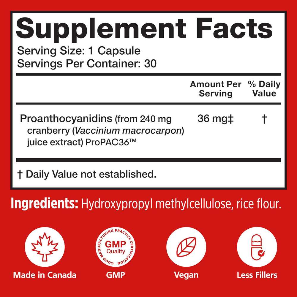 Szio+ Utiva Cranberry PACs made in Canada.